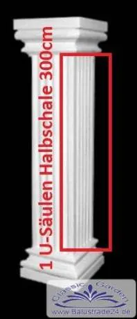 Styropor Säule 3Meter ESA50cm eckig kanneliert Halbschale Verkleidung Leichtbau Säulen- und Wandverkleidung