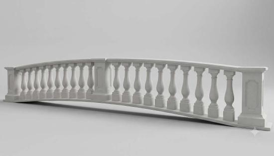 Bogen Brücken Balustraden Geländer Weißbeton 92cm 122cm lang Typ-044 PLUS