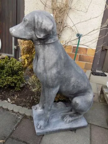 Hunde Steinfiguren anthrazit