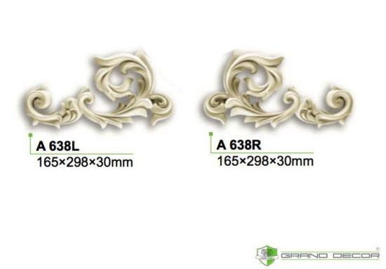 A638L und A638R Zierstuck Schnörkel Ecken