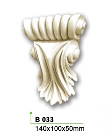 B033 Konsole als schmuckvolle leichte Wandkonsole aus Polyurethan Hartschaum 136x100mm Tiefe 50mm