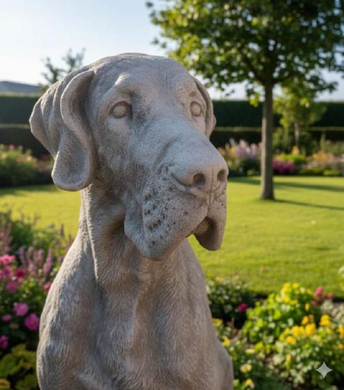 Deutsche Dogge Hundefigur XXL Steinfigur Gartenfigur Hund 104cm 170kg