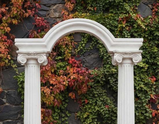 Säulenportal mit Bogen Säulen 30cm Gesamthöhe Bogenportal aus Beton 300cm