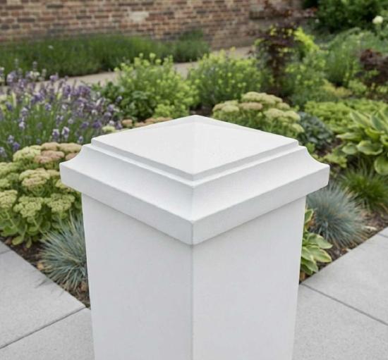 Pfeilerabdeckung 40x40cm Pfeilerplatte dekorative Pfeilerplatte mit flacher pyramidenform Torpfeiler Betonplatte 42kg