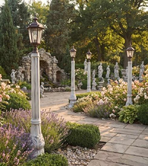 Laternenmast Sockel für Gartenlaternen Betonmast Gartenleuchte 190cm hoch