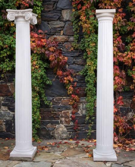 Betonsäulen 30cm 250cm Hohlsäulen mit Sockel | Kapitell Elemente Haus und Gartendekoration