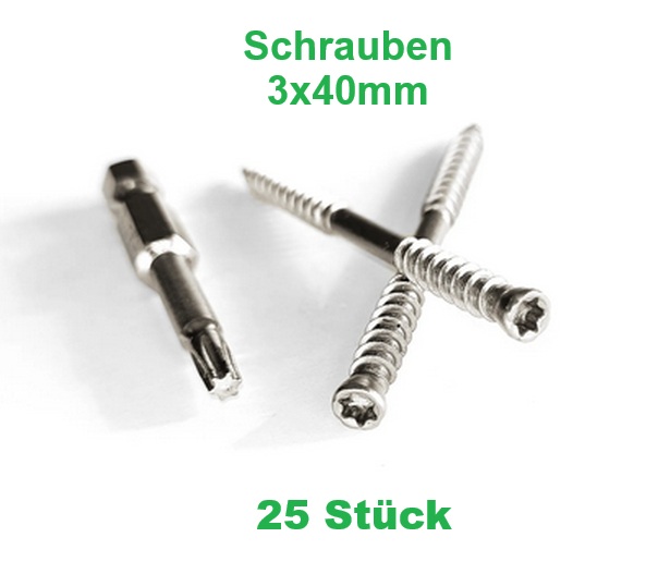 Schraube 3,0x40mm / Beuten mit 25 Stück