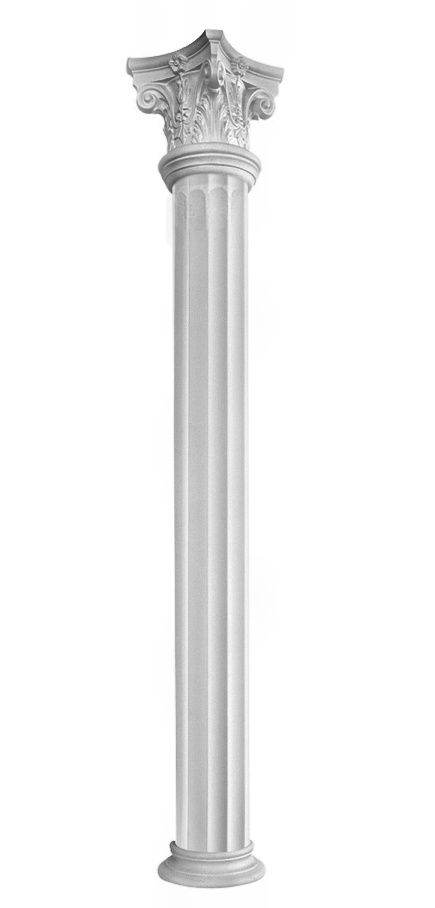 GFK Dekosäulen stabile Säule glatt oder kanneliert mit Kapitell  Sockel-günstig bestellen