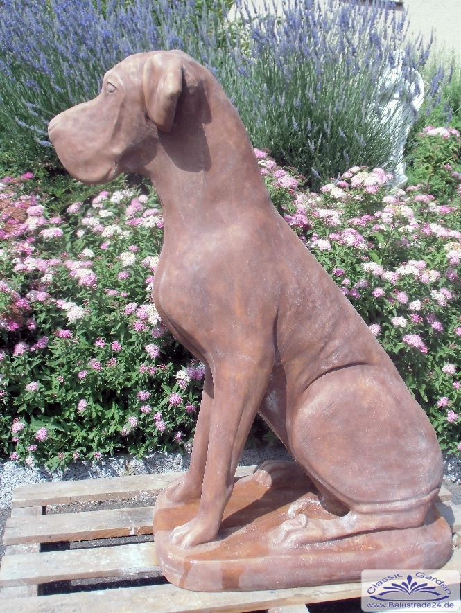 Hundefigur Deutsche Dogge als Beton Steinguss Figur Gartenfigur 220kg