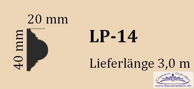 LP-14 Gipsstuck Zierleisten Profil als flache Decken und Wand