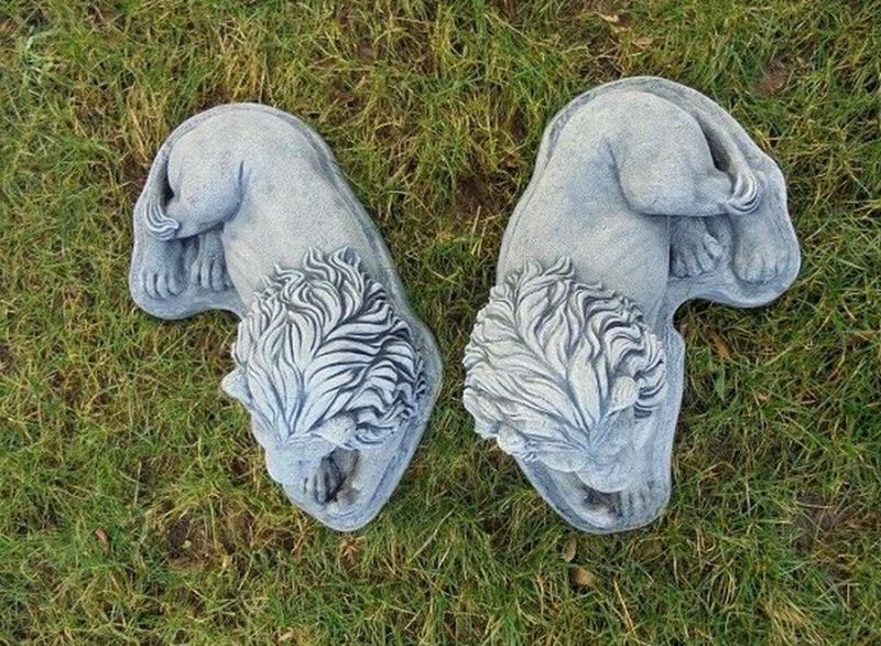 Gartenfiguren Löwen Steinfiguren Paar