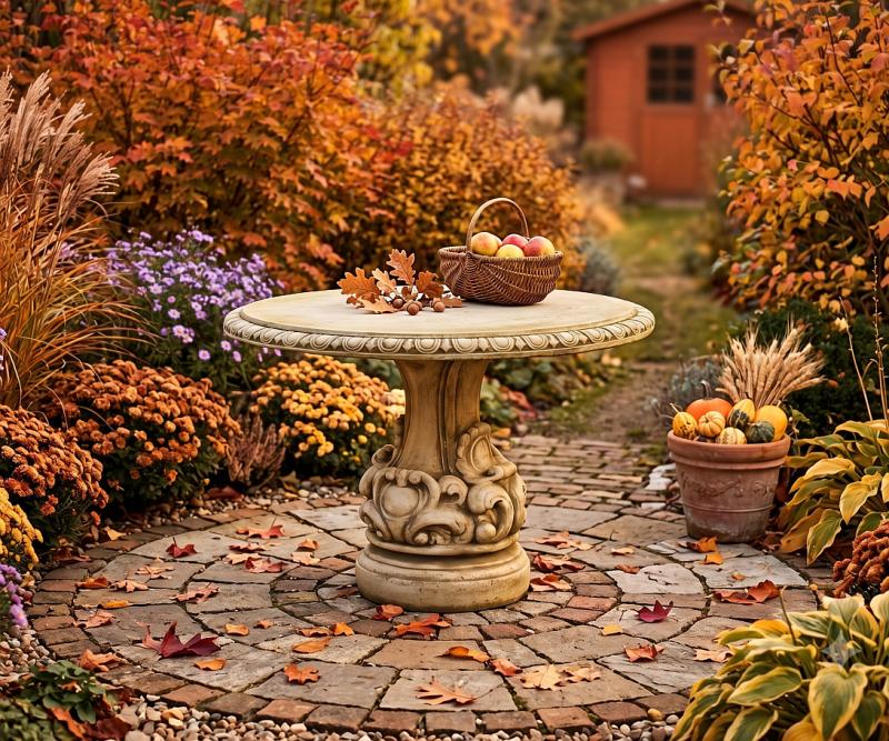 Betontisch massiver runder Gartentisch ⌀ 107cm Beton S255
