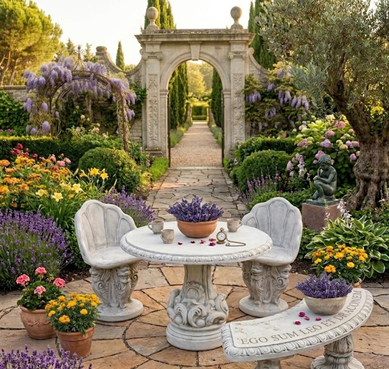 Steinsessel dekorativer Gartensessel aus Stein mit Drachen als Betonsessel 85cm 90kg