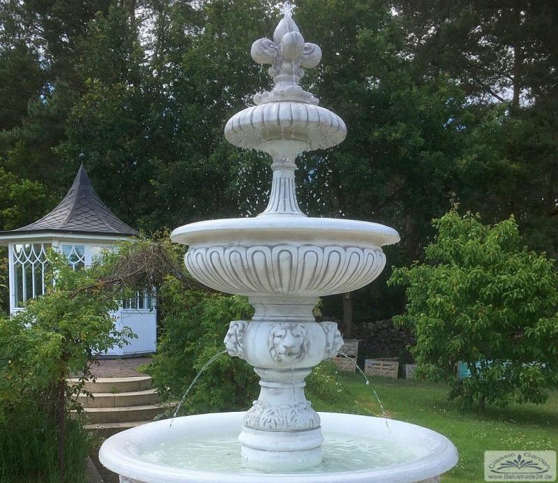 XXL Kaskadenbrunnen mit Wasserbecken Brunnenbecken 400cm Springbrunnen 280cm Gartenbrunnen