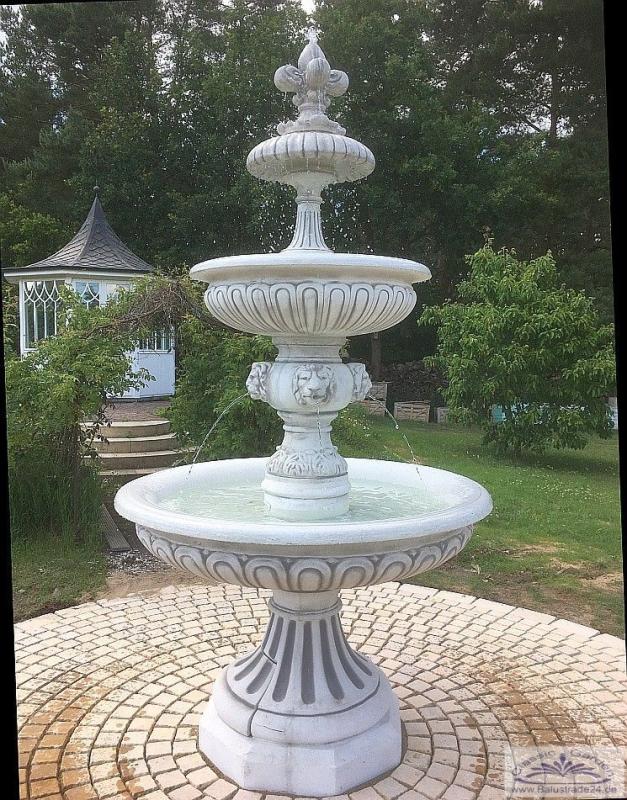 XXL Kaskadenbrunnen mit Wasserbecken Brunnenbecken 400cm Springbrunnen 280cm Gartenbrunnen