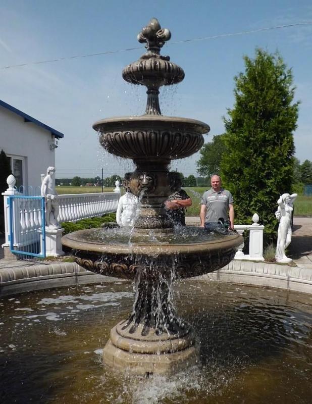 XXL Kaskadenbrunnen mit Wasserbecken Brunnenbecken 400cm Springbrunnen 280cm Gartenbrunnen