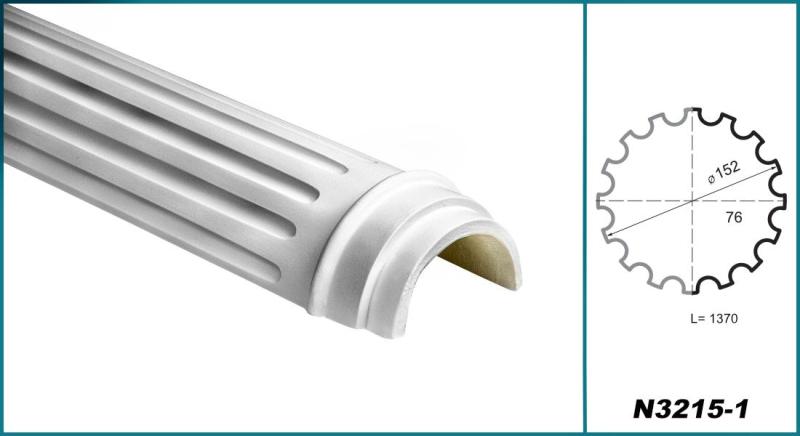 Säulen 160cm kanneliert 152mm PUR Hartschaum N3215