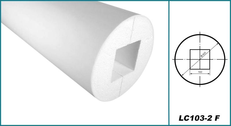 Leichtbau Styroporsäulen Hartbeschichtung Halb- und Voll Säulen Elemente glatt rund 405mm LC103