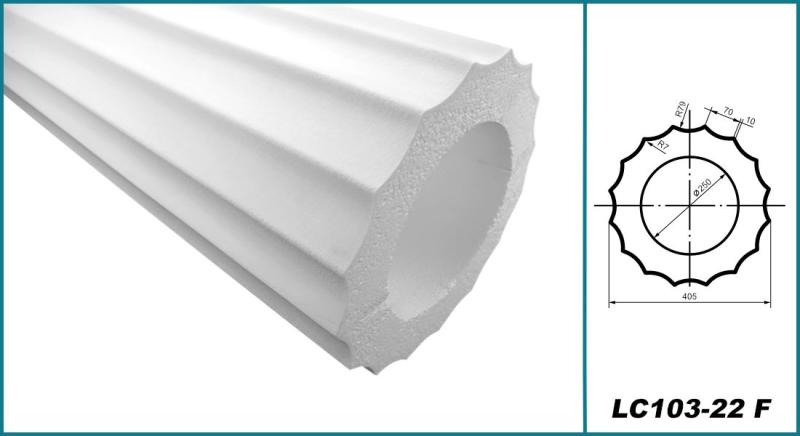 Leichtbau Styroporsäulen Hartbeschichtung Halb- und Voll Säulen Elemente glatt rund 405mm LC103