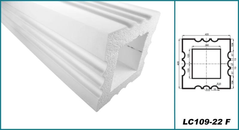 Styroporsäulen mit Hartbeschichtung Säulen Elemente quadratisch 405mm