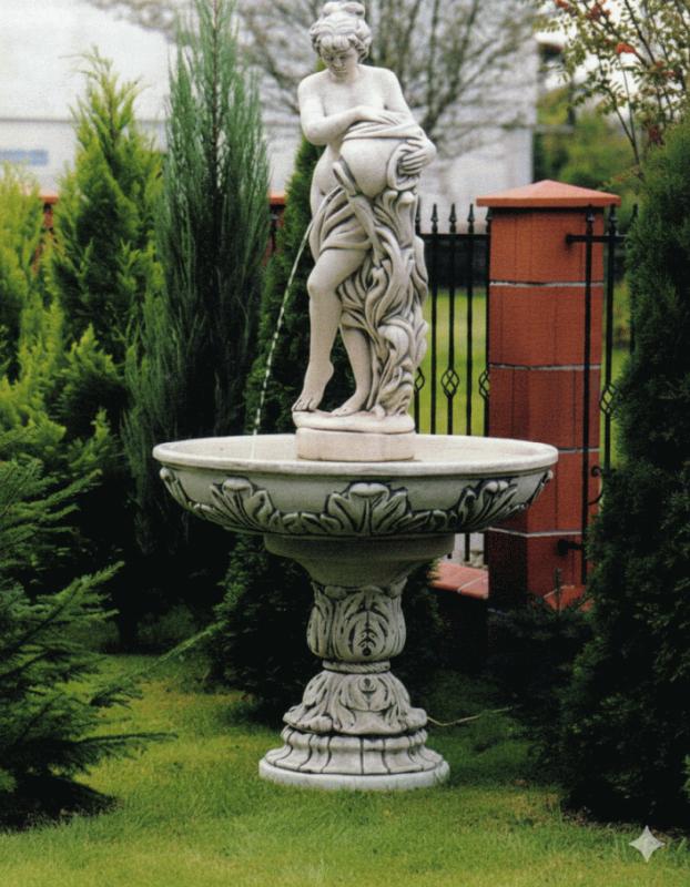 Gartenbrunnen mit Frauen Figur große Wasserschale Springbrunnen 315cm