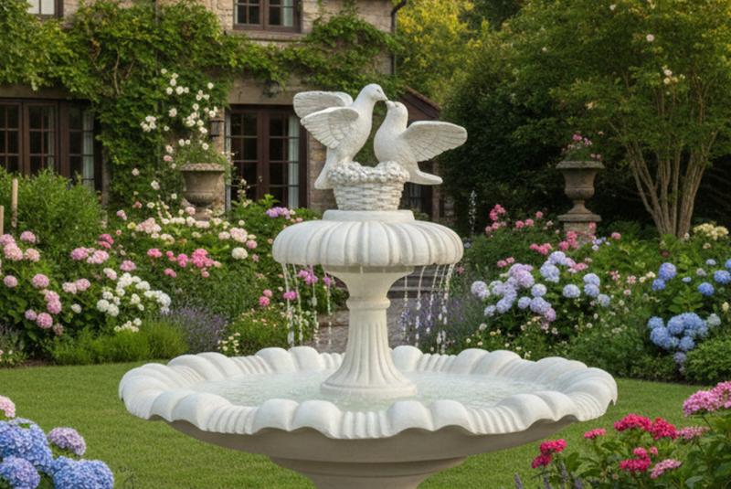 Garten Brunnen mit Tauben Figur