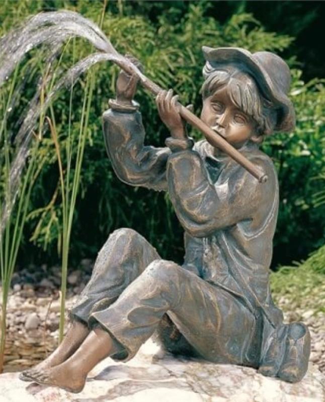 Bronze Figur Flötenspieler