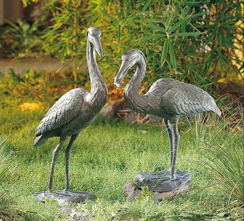 Bronzefiguren Graureiher Vogelfiguren