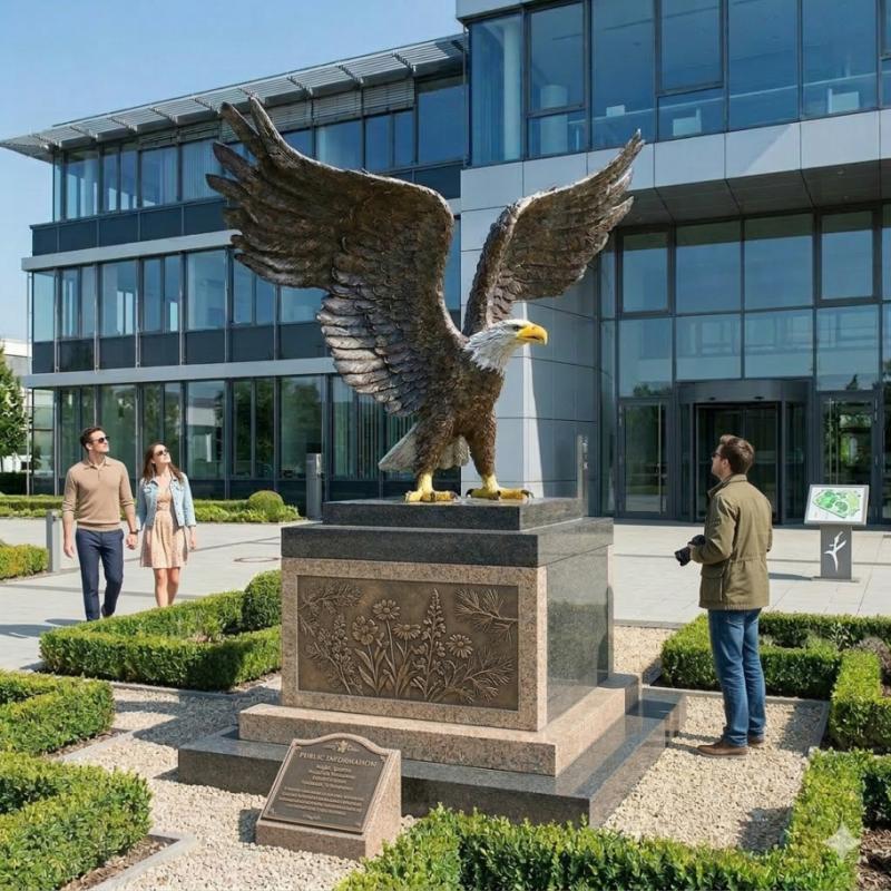Bronzeskulptur Weißkopf-Seeadler lebensgroß 160cm
