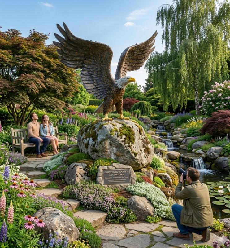 XXL Bronzeskulptur Weißkopf-Seeadler lebensgroß