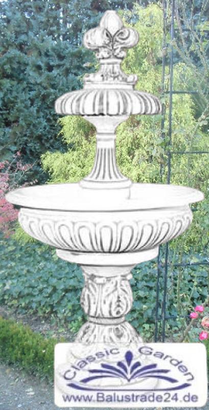 Garten Springbrunnen mit Kreuzblume aus Beton Stein