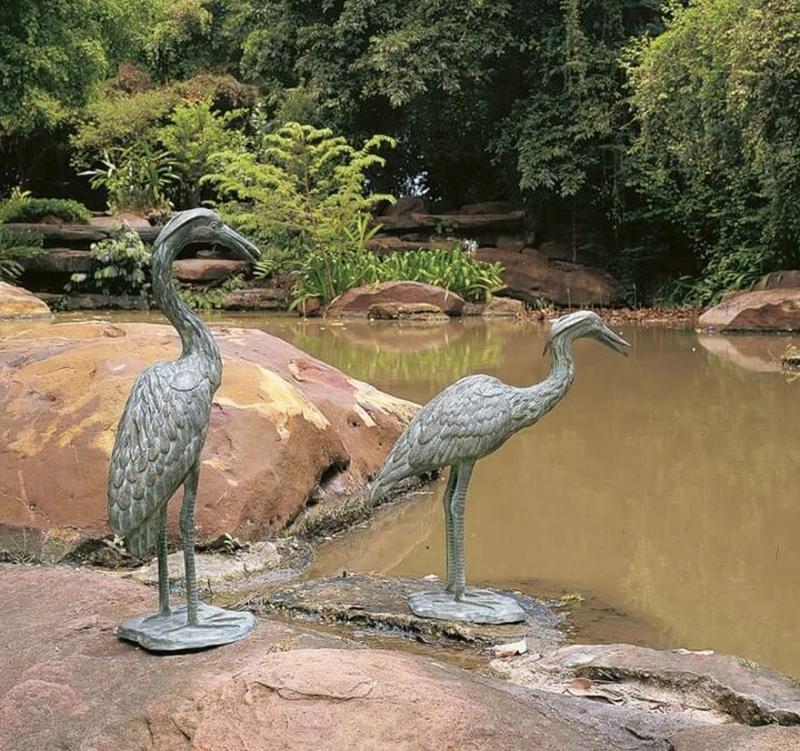 Bronzefiguren Graureiher Vogelfiguren