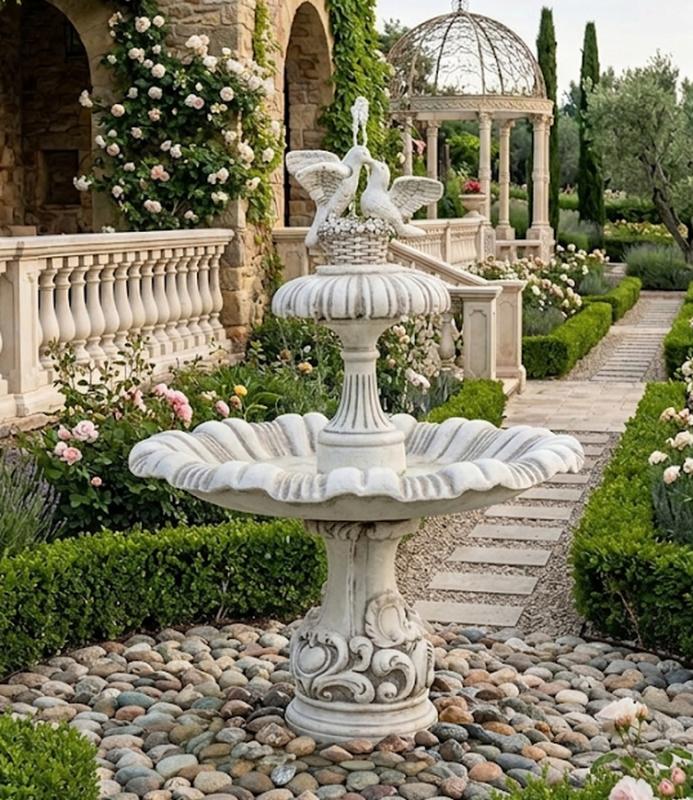 Tauben Brunnen flache Wasserschale Wasserpilz Sockel Standfuß 166cm 383kg