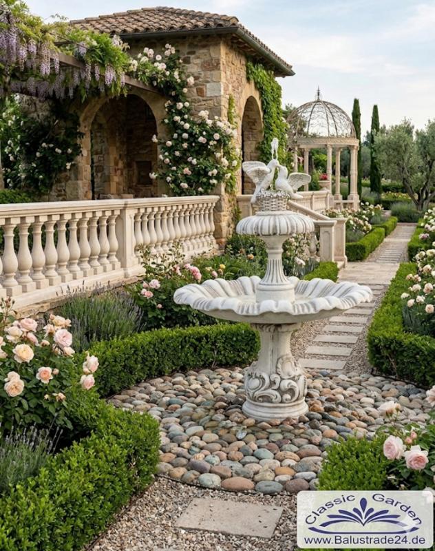 Tauben Brunnen flache Wasserschale Wasserpilz Sockel Standfuß