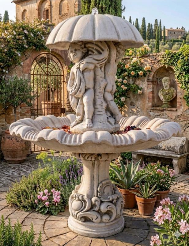 Springbrunnen mit Kinder Figur