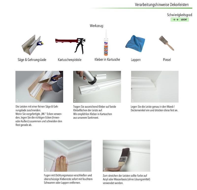 Montage Hinweise Deckenleisten