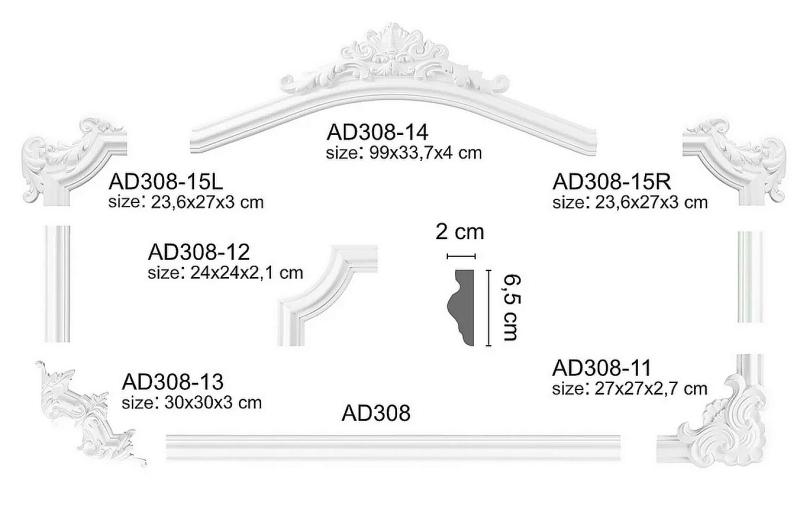 Flaches Zierleisten System mit Dekor Ecken