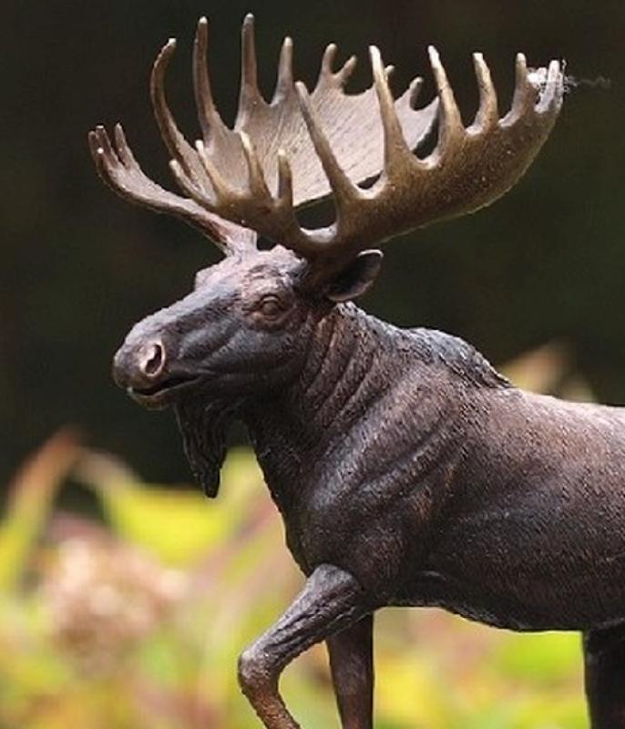 Majestätischer Bronze Elch Figur 30 cm