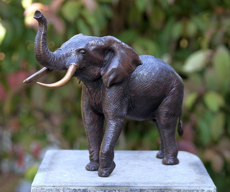 Glücksbringer Bronze Figur Elefant