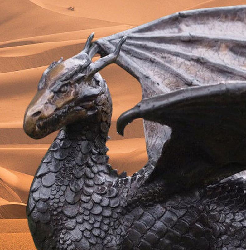 Eleganter Bronze Drache laufende Drachenfigur aus handgegossener Bronze 35cm