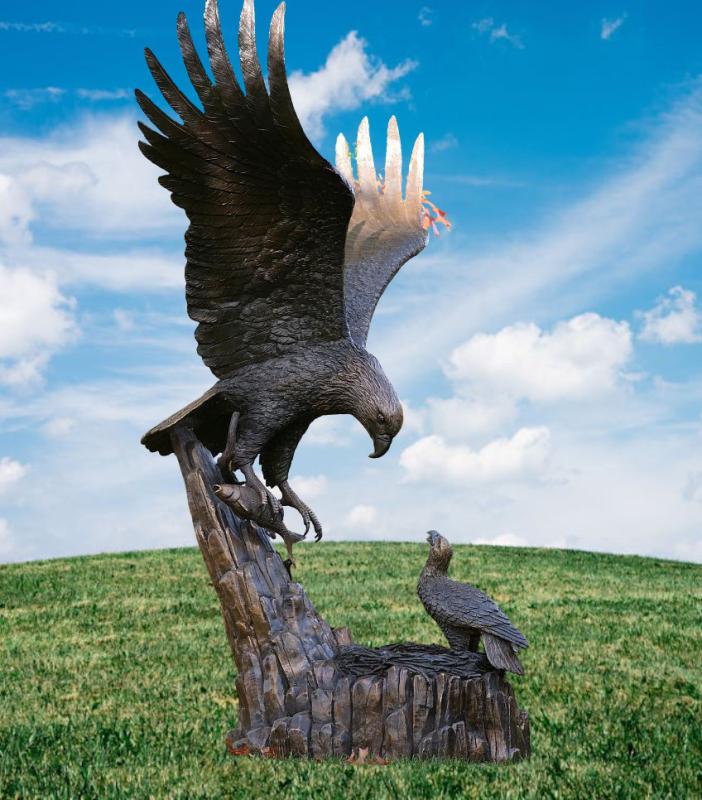 Große Adler Bronze Gartenfigur