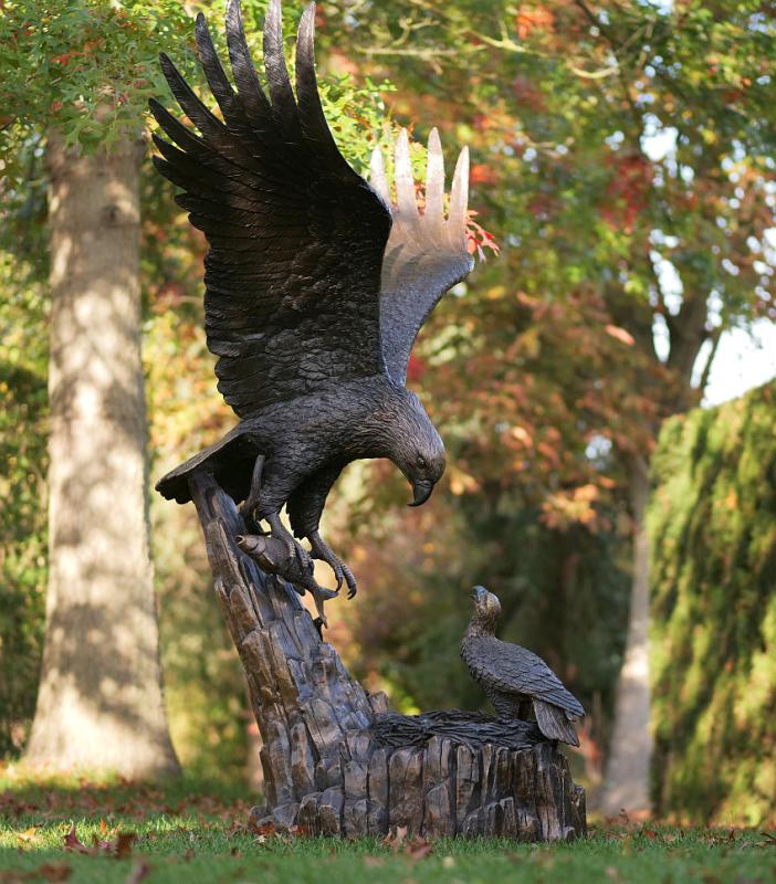 Bronze Figur Adler – Edle Gartenfigur & Gartendekoration 177cm 75kg