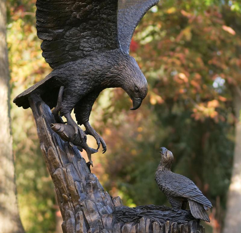 Bronze Figur Adler – Edle Gartenfigur & Gartendekoration 177cm 75kg