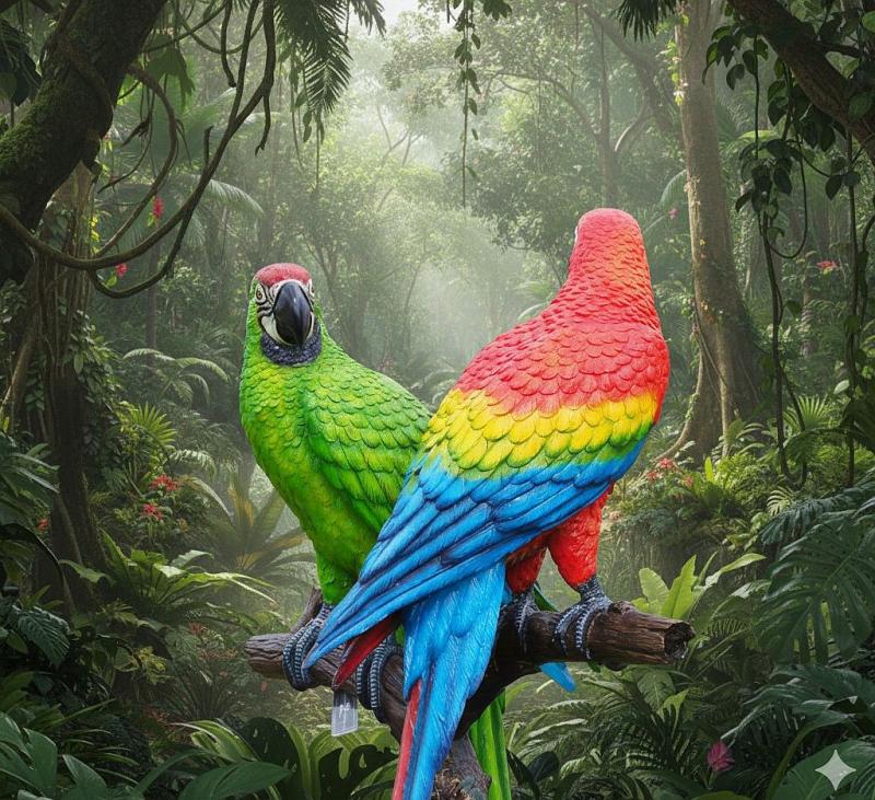 Papageien-Paar-Urwald