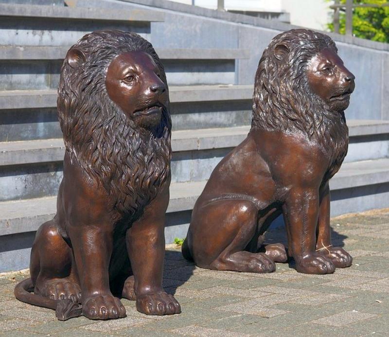 Bronze Löwen Figuren Paar