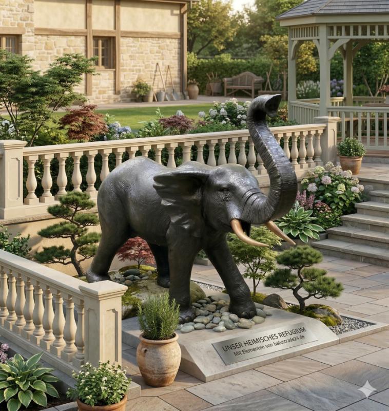 Elefanten Garten Figur aus Bronze