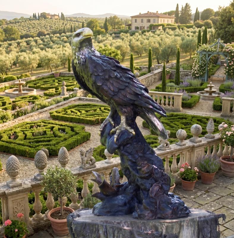XXL Bronze Vogel Falke Figur