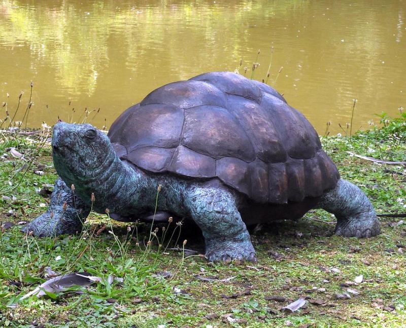 XL Schildkröten Bronze Garten Figur