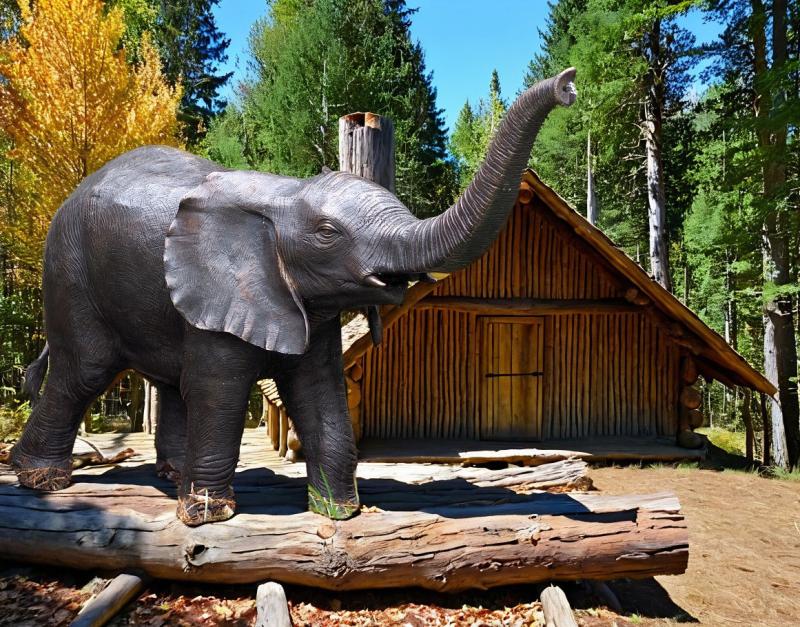 Wasserspeiender Elefant