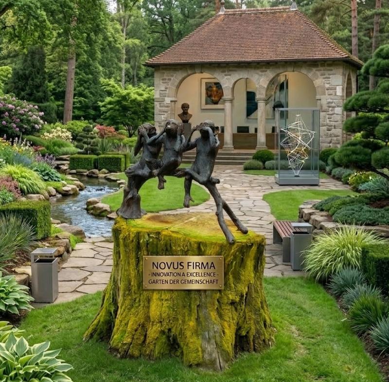 Kunst Affen Bronze Skulptur Figur für Parkin einem park.